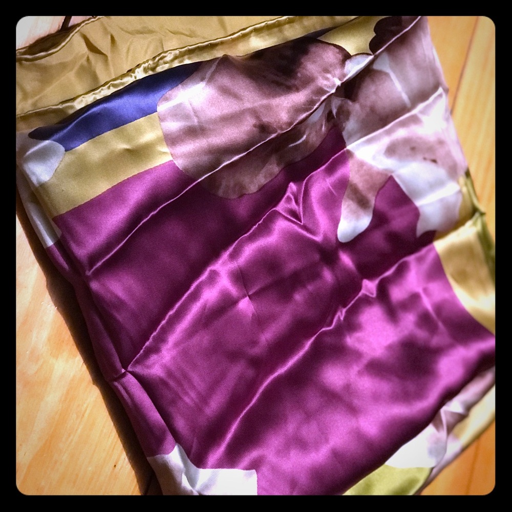 Essential Silk Scarf with Asian flower design